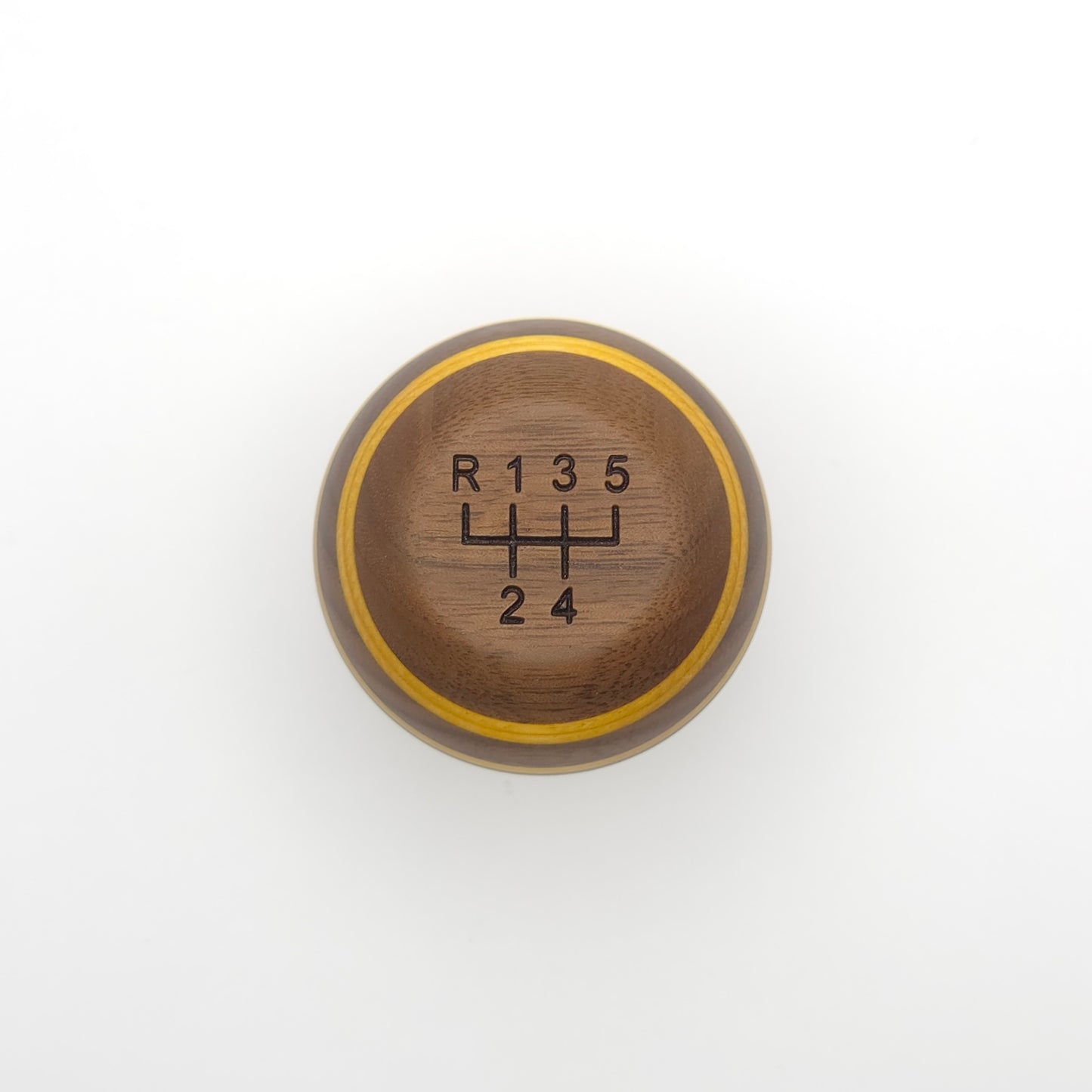 Six Three Walnut and Yellow Gear Knob {RM50}