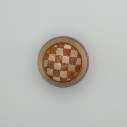 Checkered Sapele and Maple Gear Knob - Full Ball {RM33}