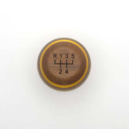 Six Three Walnut and Yellow Gear Knob {RM50}