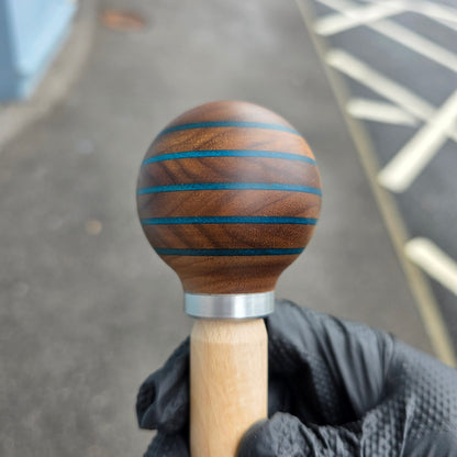 Six One Five - Walnut and Light Blue Gear Knob -  Shouldered {RMC41}