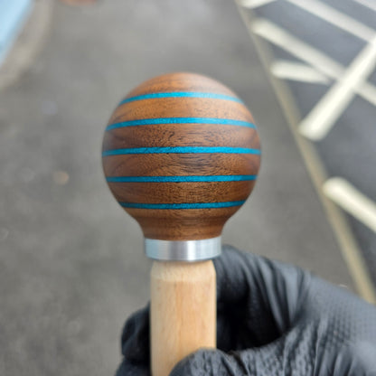 Six One Five - Walnut and Light Blue Gear Knob -  Shouldered {RMC41}